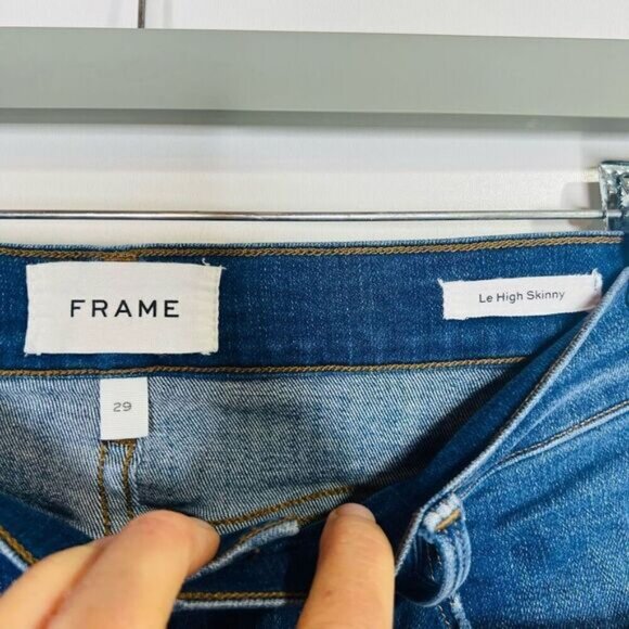 FRAME Le High Skinny Jeans Raw Hem Sz 29 - Picture 4 of 11